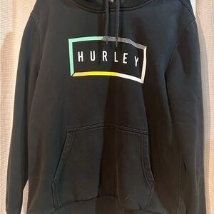 Hurley Black Hoodie with Multicolor Logo